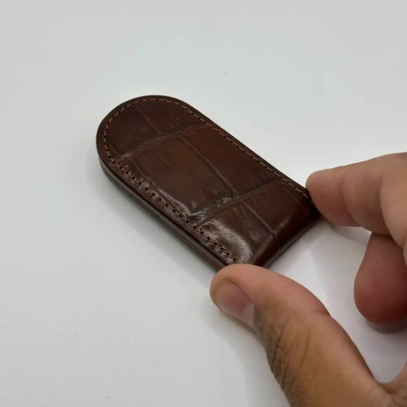 Vintage Fossil Magnetic Alligator Leather Money Clip - Picture 2 of 5